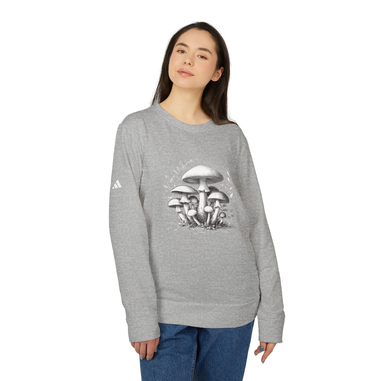 adidas Unisex Fleece Crewneck Sweatshirt mushroom