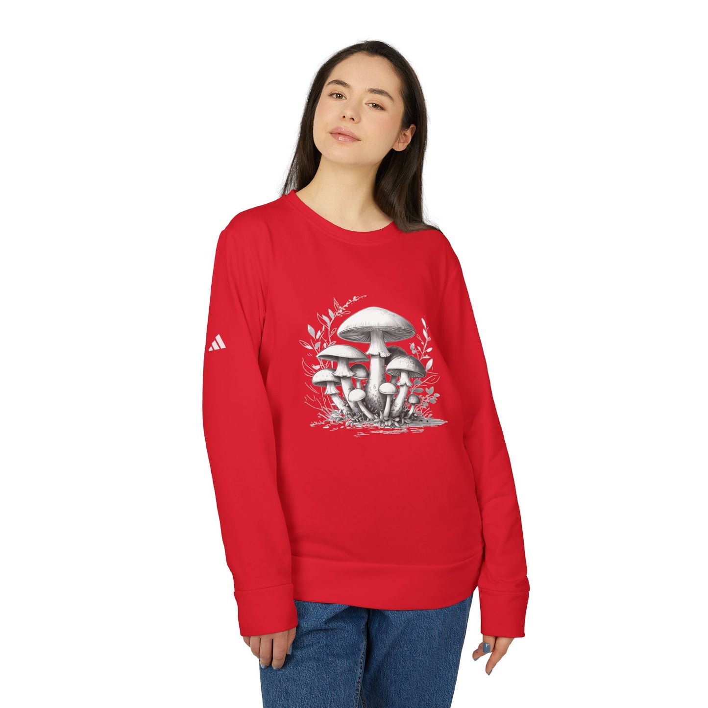 adidas Unisex Fleece Crewneck Sweatshirt mushroom