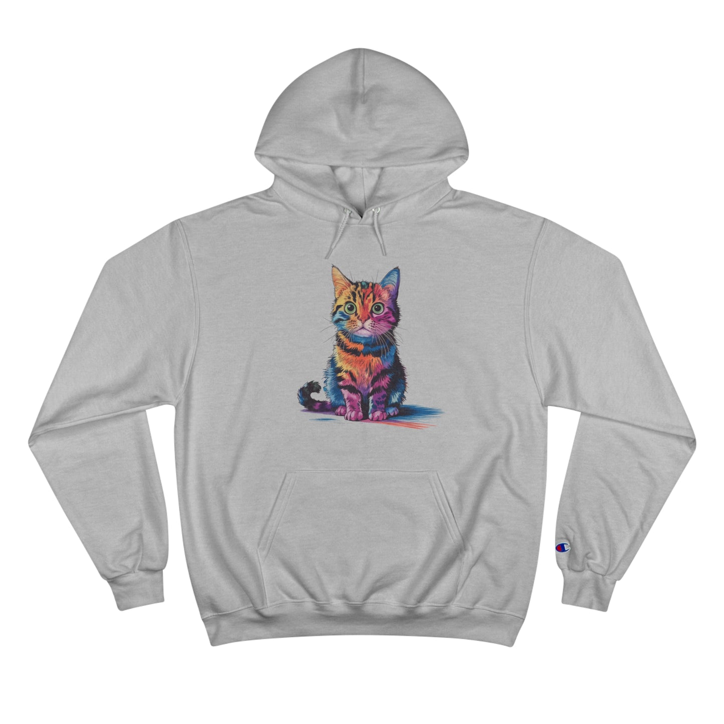 Colorful Cat Champion Hoodie - Perfect Gift for Pet Lovers!