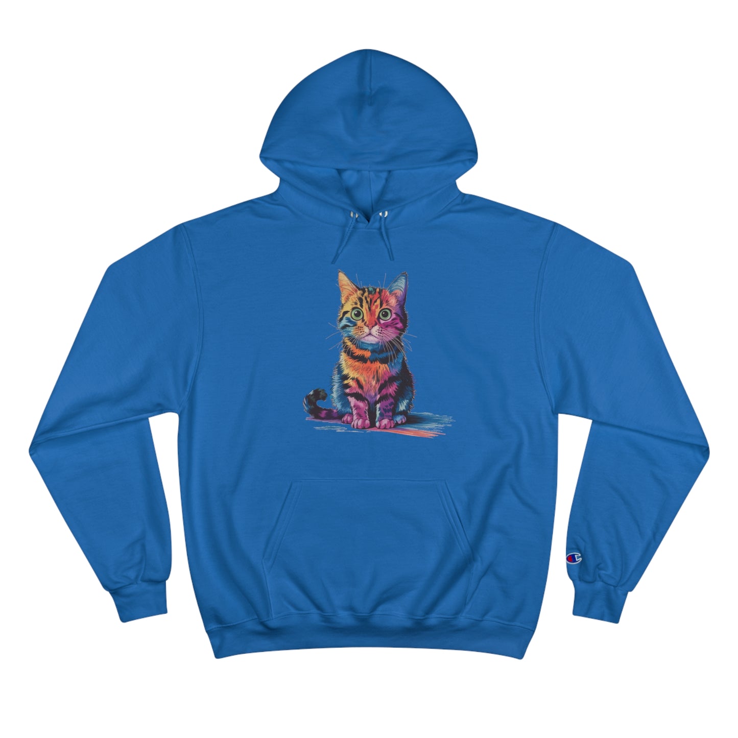 Colorful Cat Champion Hoodie - Perfect Gift for Pet Lovers!