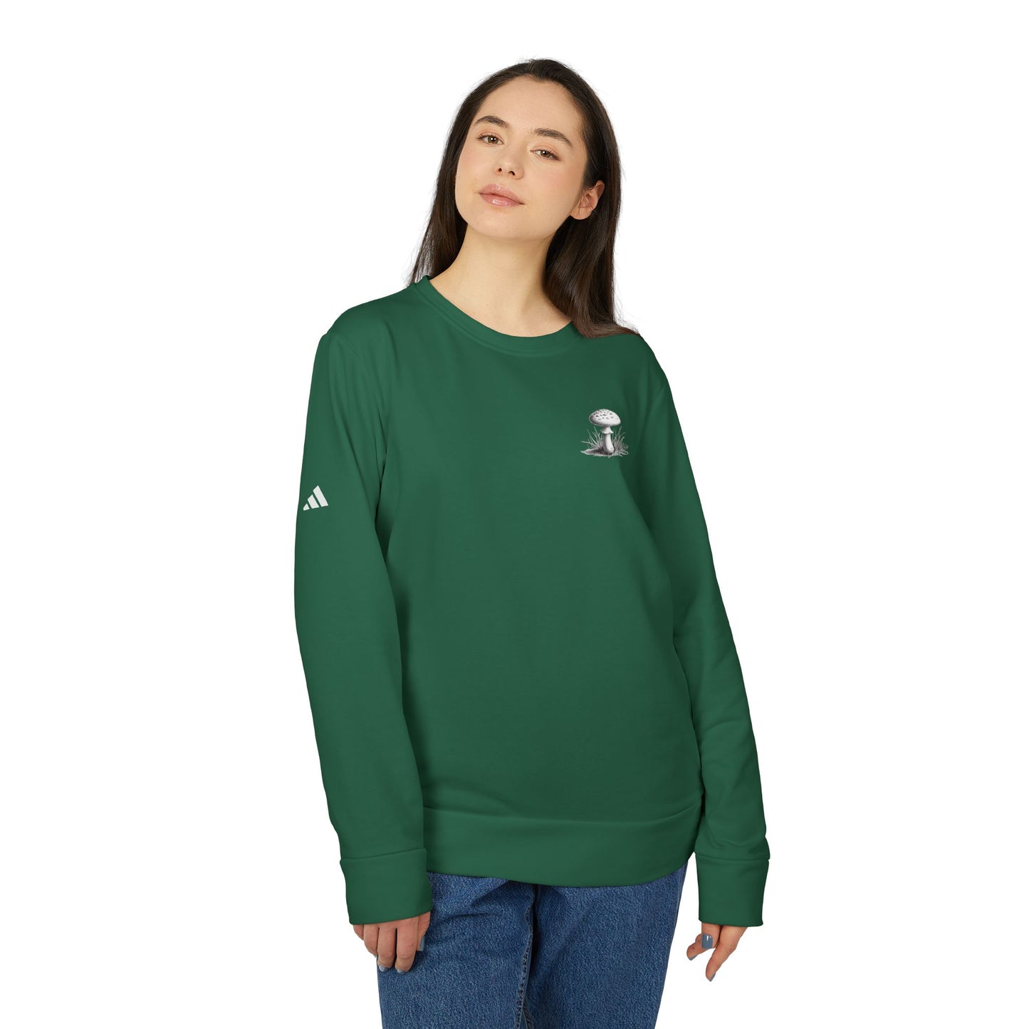 adidas Unisex Fleece Crewneck Sweatshirt cute mushroom