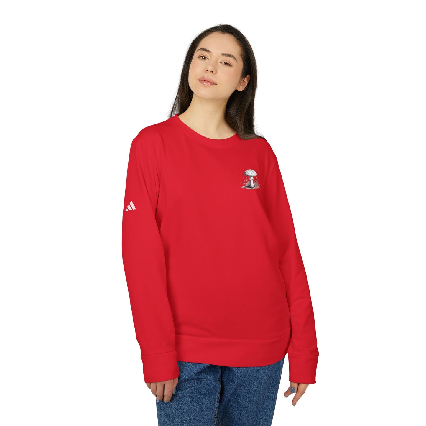 adidas Unisex Fleece Crewneck Sweatshirt cute mushroom