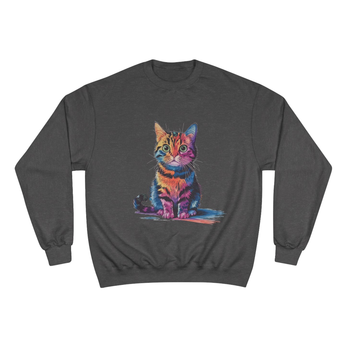 Colorful Cat Champion Sweatshirt – Fun & Stylish Pet Lover Apparel