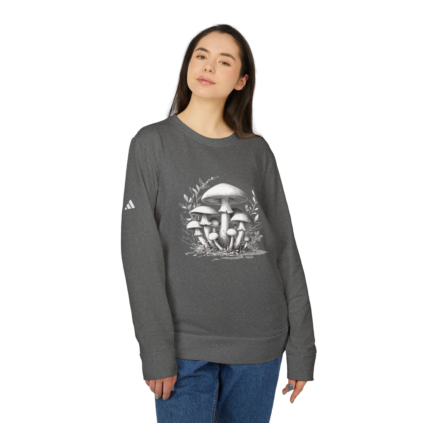 adidas Unisex Fleece Crewneck Sweatshirt mushroom