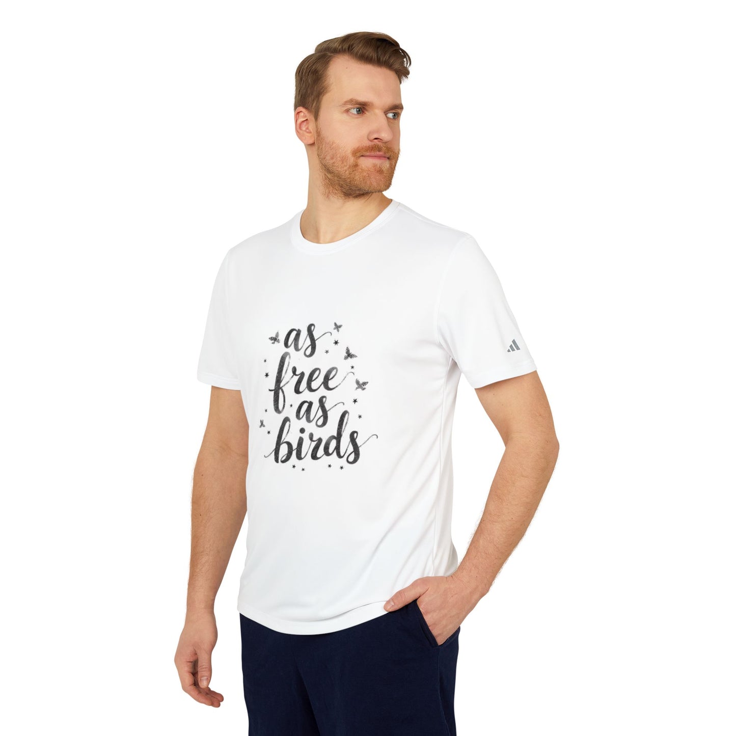 Motivational Adidas Unisex Sport T-Shirt - 'As Free As Birds'