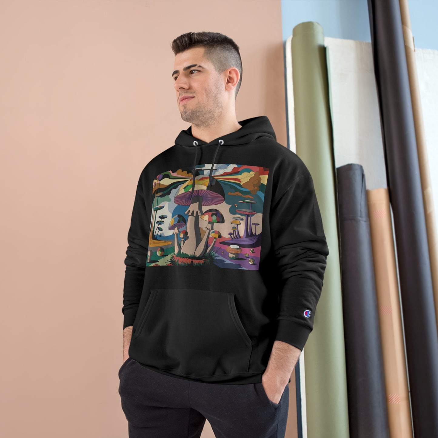 Colorful Mushroom Champion Hoodie - Vibrant Art for Nature Lovers