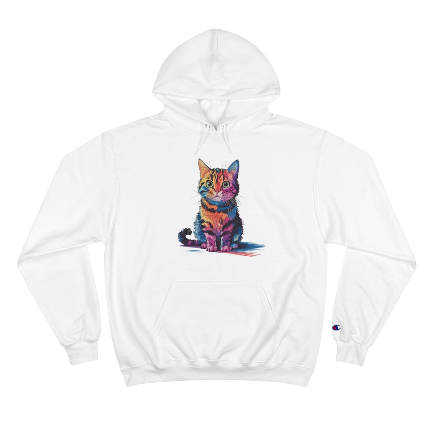 Colorful Cat Champion Hoodie - Perfect Gift for Pet Lovers!